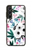 Samsung S23 FE Beyaz Çiçek Tasarımlı Glossy Telefon Kılıfı
