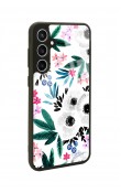 Samsung S23 FE Beyaz Çiçek Tasarımlı Glossy Telefon Kılıfı