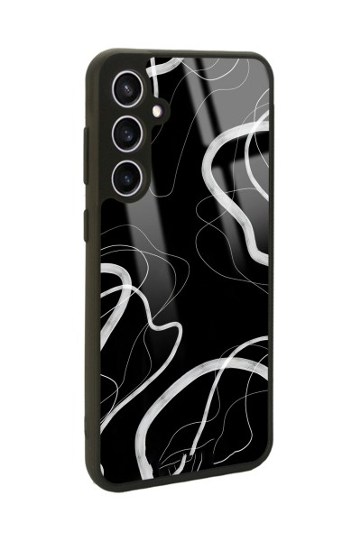Samsung S23 FE Black Wave Tasarımlı Glossy Telefon Kılıfı