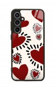 Samsung S23 FE Brush Heart Tasarımlı Glossy Telefon Kılıfı