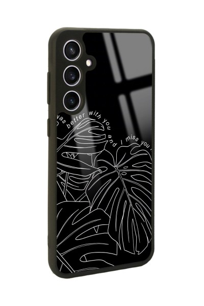 Samsung S23 FE Dark Leaf Tasarımlı Glossy Telefon Kılıfı