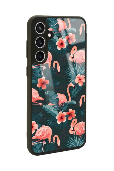 Samsung S23 FE Flamingo Leaf Tasarımlı Glossy Telefon Kılıfı