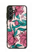 Samsung S23 FE Fuşya Çiçekli Tasarımlı Glossy Telefon Kılıfı