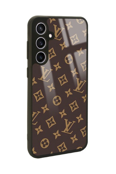 Samsung S23 FE Kahverengi LV Tasarımlı Glossy Telefon Kılıfı