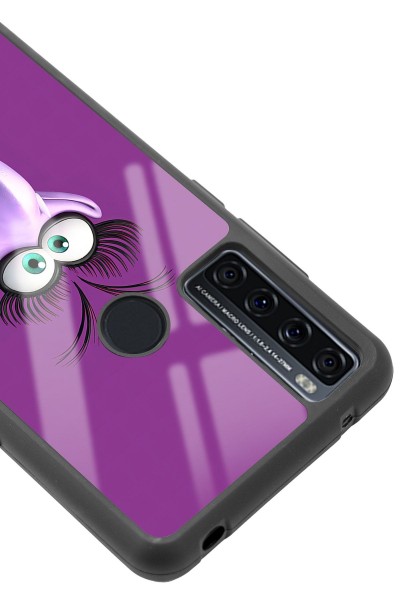 Tcl 20 Se Purple Angry Birds Tasarımlı Glossy Telefon Kılıfı