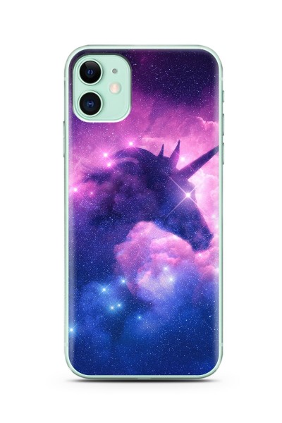 Unicorn Tasarımlı Süper Şeffaf Silikon Telefon Kılıfı iPhone 11