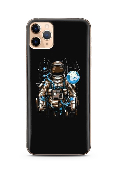 Uzay Astronot Tasarım Süper Şeffaf Silikon Telefon Kılıfı iPhone 11 Pro Max