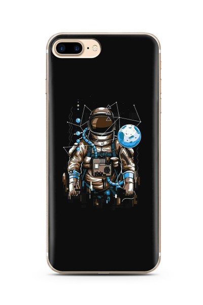 Uzay Astronot Tasarım Süper Şeffaf Silikon Telefon Kılıfı iPhone 7 Plus