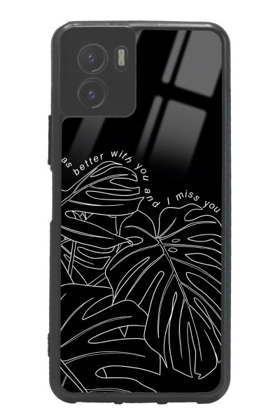 Vivo Y15s Dark Leaf Tasarımlı Glossy Telefon Kılıfı