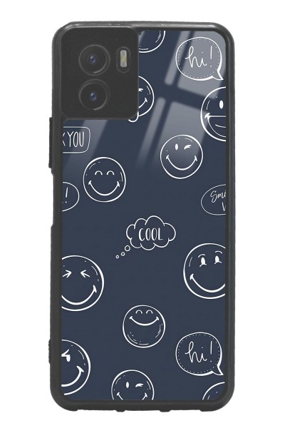 Vivo Y15s Doodle Smile Tasarımlı Glossy Telefon Kılıfı