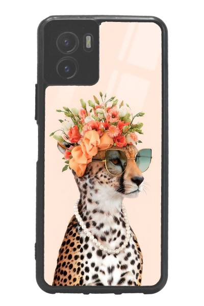 Vivo Y15s İnfluencer Leopar Kedi Tasarımlı Glossy Telefon Kılıfı