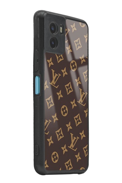 Vivo Y15s Kahverengi LV Tasarımlı Glossy Telefon Kılıfı
