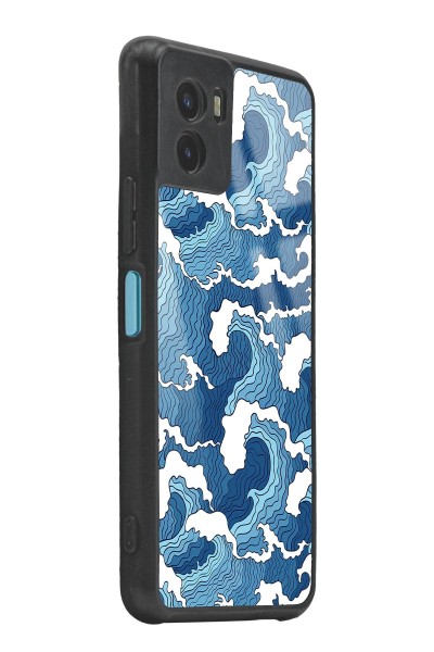 Vivo Y15s Mavi Dalga Tasarımlı Glossy Telefon Kılıfı