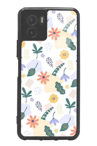 Vivo Y15s Minik Çiçekler Tasarımlı Glossy Telefon Uyumlu Kılıfı
