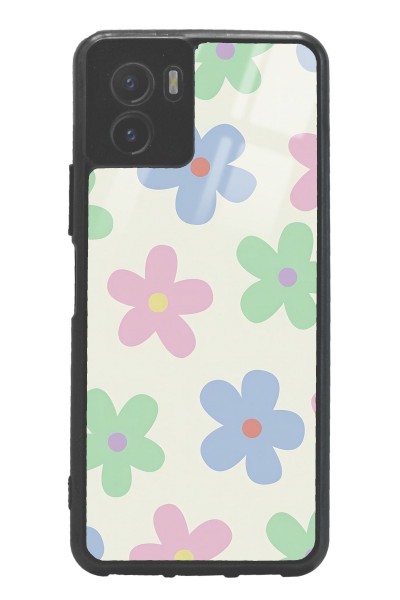 Vivo Y15s Nude Çiçek Tasarımlı Glossy Telefon Kılıfı