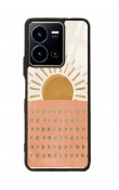 Vivo Y35 Suluboya Güneş Tasarımlı Glossy Telefon Kılıfı