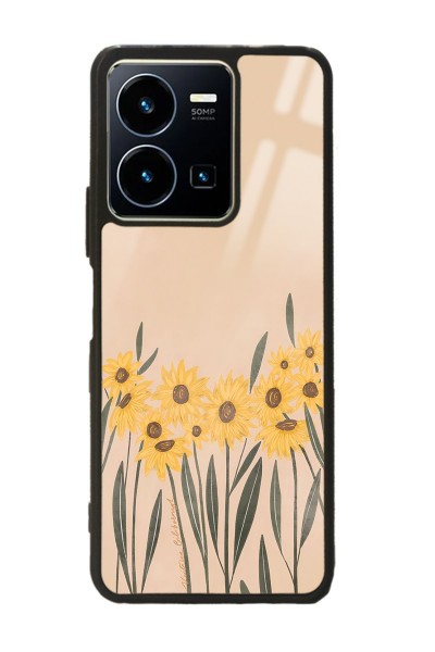 Vivo Y35 Watercolor SunFlower Tasarımlı Glossy Telefon Kılıfı