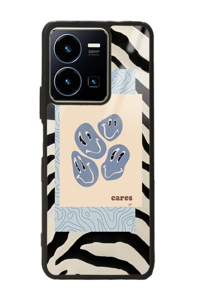 Vivo Y35 Zebra Emoji Tasarımlı Glossy Telefon Kılıfı