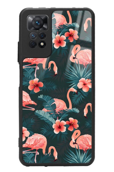 Xiaomi Redmi Note 11 Pro Flamingo Leaf Tasarımlı Glossy Telefon Kılıfı