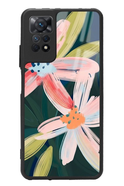 Xiaomi Redmi Note 11 Pro Suluboya Çiçek Tasarımlı Glossy Telefon Kılıfı