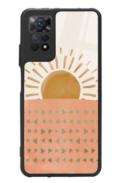 Xiaomi Redmi Note 11 Pro Suluboya Güneş Tasarımlı Glossy Telefon Kılıfı