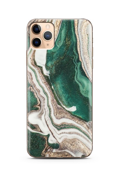 Yeşil Kumsal Tasarımlı Süper Şeffaf Silikon iPhone 11 Pro Max Telefon Kılıfı
