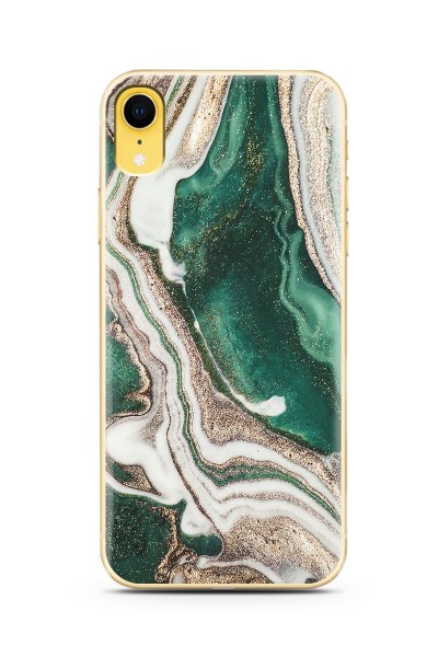 Yeşil Kumsal Tasarımlı Süper Şeffaf Silikon iPhone Xr Telefon Kılıfı