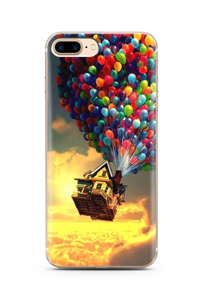Yukarı Bak Balon Tasarımlı Süper Şeffaf Silikon iPhone 7 Plus Telefon Kılıfı